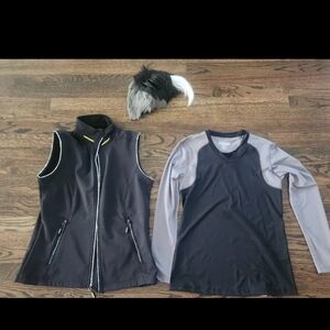 Shiro Voltron Costume + Gloves / Wig - Core Black Vest - Augusta Longsleeve